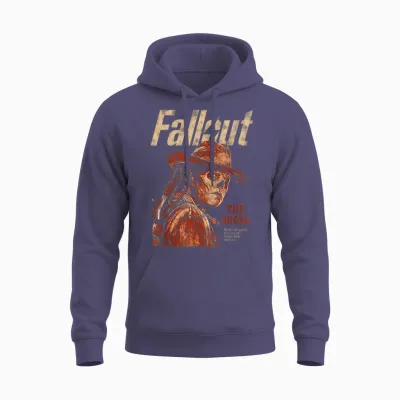 Fallout the Ghoul Silhouette Portrait Tv Show Unisex Hoodie - Heather Sport Dark Navy