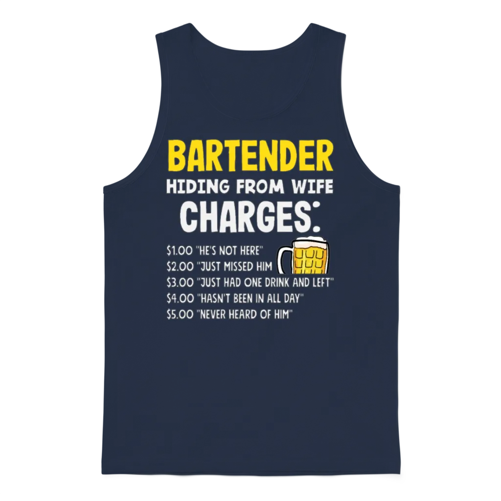 Funny Bartender Quote Design Bartender Gift Unisex Tank Top - Navy