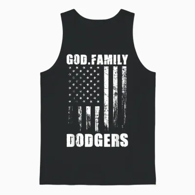 God. Family. Dodgers. Vintage Usa Unisex Tank Top - Black