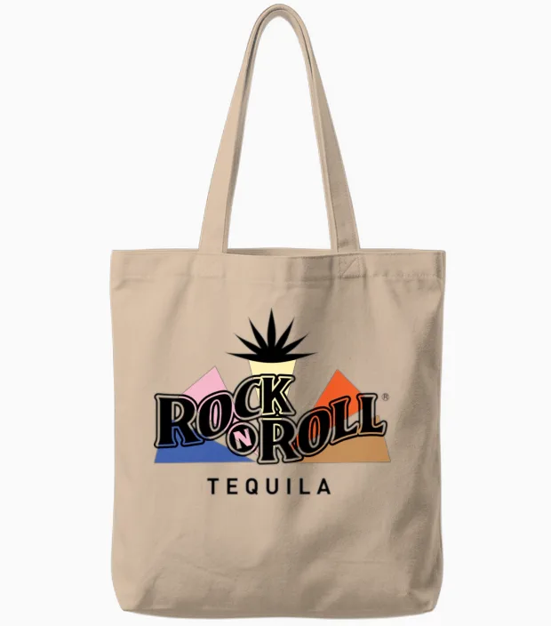 Rock N Roll Tequila Fifth Collection Tote Bags in Natural