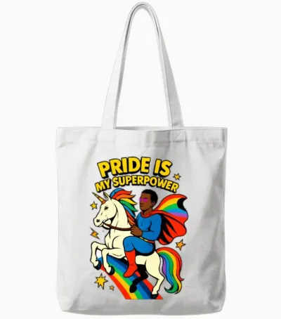 Pride Is My Superpower Tote Bags - White