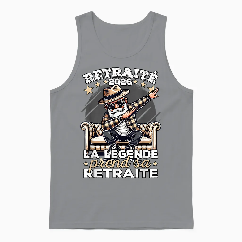 The Legend Retires 2026, Retired 2026 Man Unisex Tank Top in Sport Grey