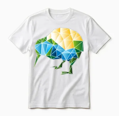 Polygon Kiwi Mosaic Unisex T-Shirt - White