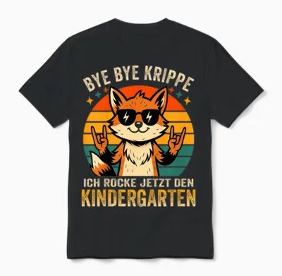 Kinder Bye Bye Krippe Ich Rocke Jetzt Den Kindergarten 2026 Unisex T-Shirt - Black