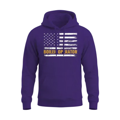 Boiler Operator American Flag Work Pride Unisex Hoodie - Purple
