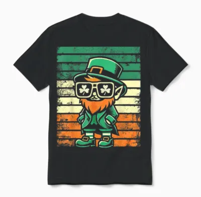 Leprechaun St Patty's Men Women Kids Funny St Patrick's Day Unisex T-Shirt - Black