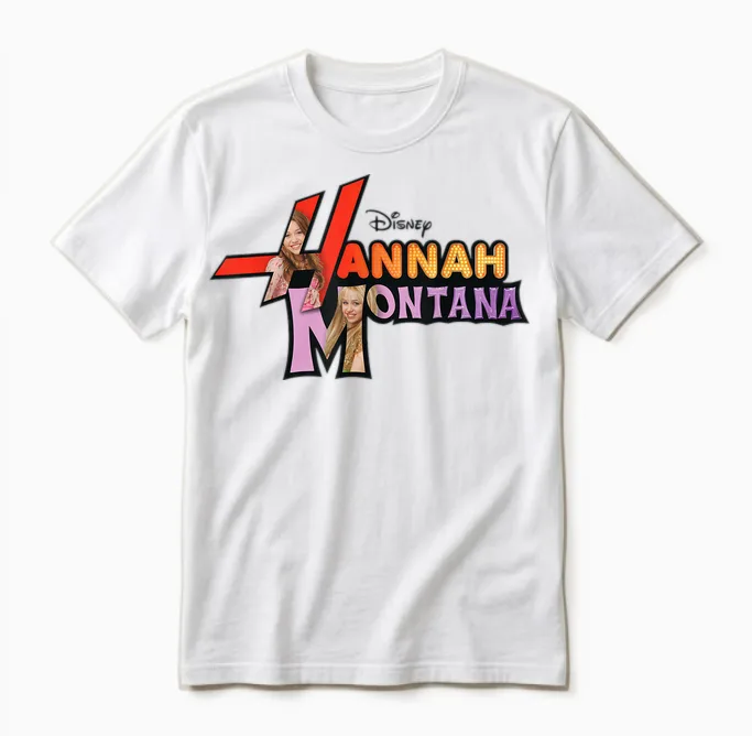 Disney Channel Hannah Montana Logo Unisex T-Shirt in White