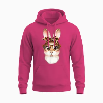 Leopard Oster-Hasen Gesicht Kinder Frauen Mädchen Ostern Unisex Hoodie - Heliconia