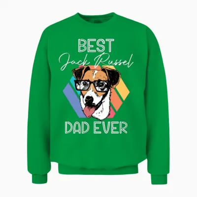 Best Jack Russell Dad Ever Pup Dog Lover Dog Owner Unisex Sweatshirt - Irish Green