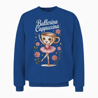 Kinder Meme Italian Brainrot Ballerina Cappuccina Unisex Sweatshirt - Royal