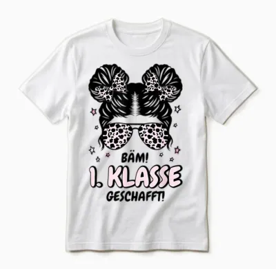 Bäm 1. Klasse Geschafft 2026 Abschluss 1. Klasse Unisex T-Shirt - White