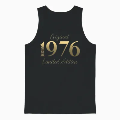 50 Ans Anniversaire Homme Cadeau Juin 1976 Vintage Unisex Tank Top - Black