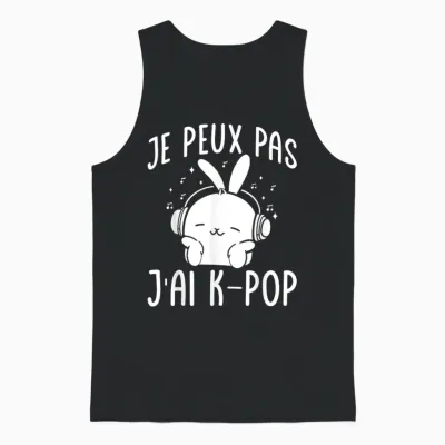 Korean Je Peux Pas J'ai K-Pop Korea Musik Unisex Tank Top - Black