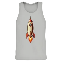 Retro Rocket Ship Unisex Tank Top - Ash – 2
