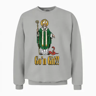 St Patrick Snake Gon Git Funny Saint Paddys Women Men Unisex Sweatshirt - Ash