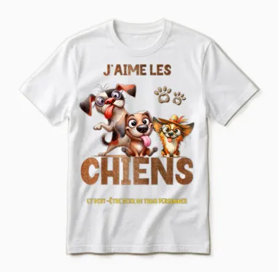 I Love Dogs Summer Quote for Men Women Child T-Shirt, Black, S Unisex T-Shirt - White
