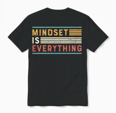 Mindset Is Everything Retro Stripes Unisex T-Shirt - Black