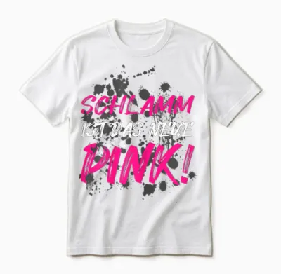 Muddy Race Mud Run T-Shirt Pink, Black Unisex T-Shirt - White