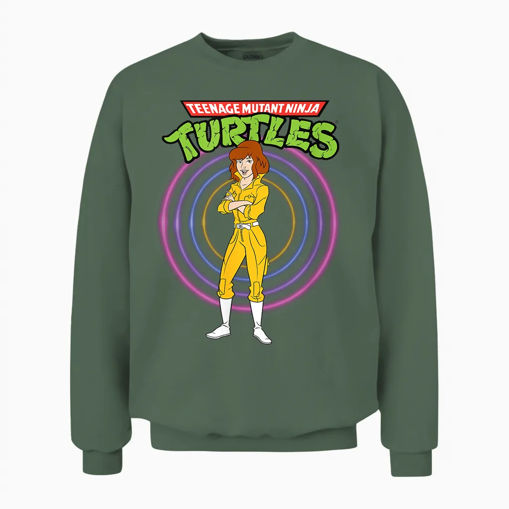 Mademark X Teenage Mutant Ninja Turtles - Original Teenage Mutant Ninja Turtles Classic April O'neil Unisex Sweatshirt in Military Green