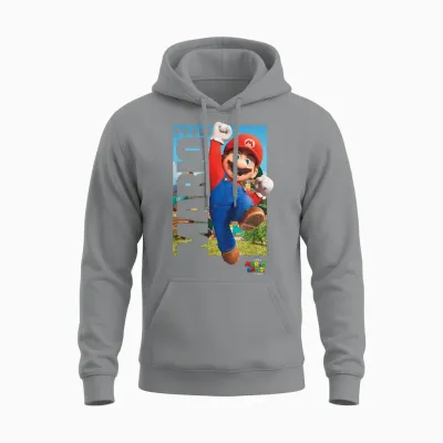 The Super Mario Bros. Movie It's-A Me Mario Poster T-Shirt, White Unisex Hoodie - Sport Grey