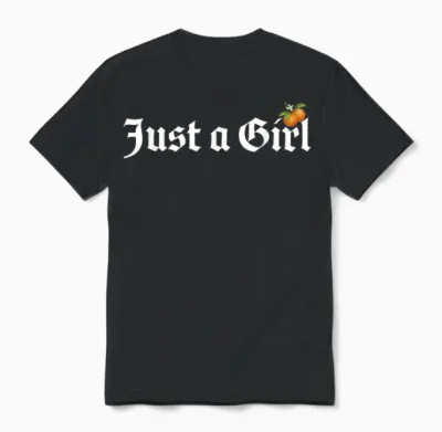 Just a Girl Gothic Blackletter Typography Design for Woman Unisex T-Shirt - Black