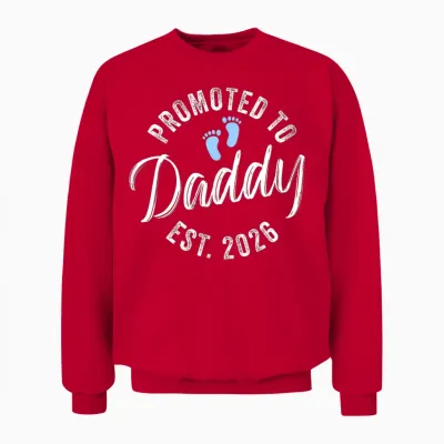 Promoted to Daddy 2026 Unisex Sweatshirt - Red