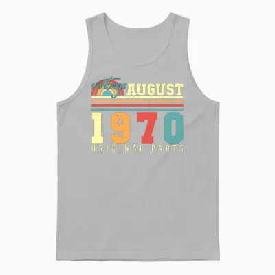 1970 August Retro Unisex Tank Top - Ash