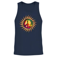 Colorful Peace Sign for the Festival Season Unisex Tank Top - Navy – 2