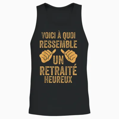 Funny Retirement Man What a Happy Pensioner Looks Like Unisex Tank Top - Black