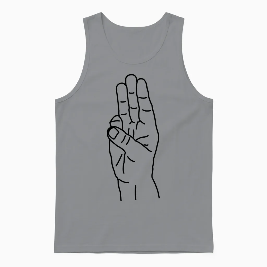Hand Gesture Suppression Hunger Games Unisex Tank Top in Sport Grey