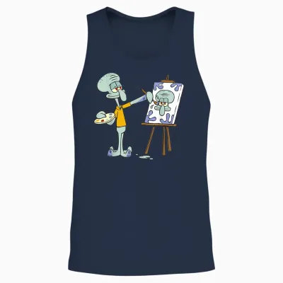 Thaddäus Gemälde in Seinem Haus Unisex Tank Top - Navy