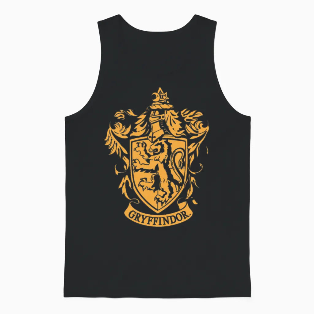 Harry Potter Gryffindor Coat of Arms Unisex Tank Top in Black