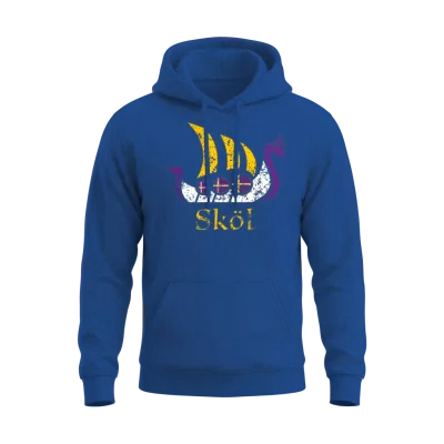 Skol Nordic Scandinavian Vikings Boat Unisex Hoodie - Royal