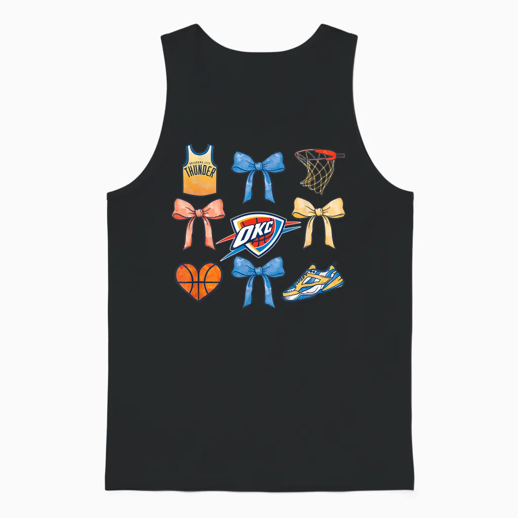 Nba Oklahoma City Thunder Bow Grid Unisex Tank Top in Black
