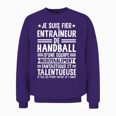Funny Coach I Am Proud Handball Trainer Unisex Sweatshirt - Purple