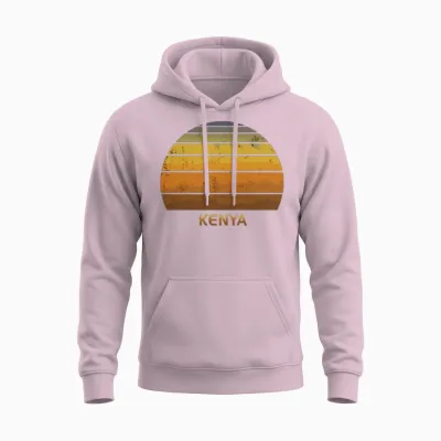 Retro Kenya Unisex Hoodie - Light Pink