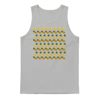 Yellow Retro Ananases Pattern Unisex Tank Top - Ash – 1