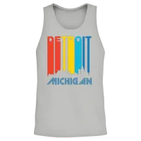 Retro Detroit Skyline Unisex Tank Top - Ash – 2