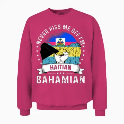 Haiti Flag Bahamas Grown Funny Humor Citizen Unisex Sweatshirt - Heliconia