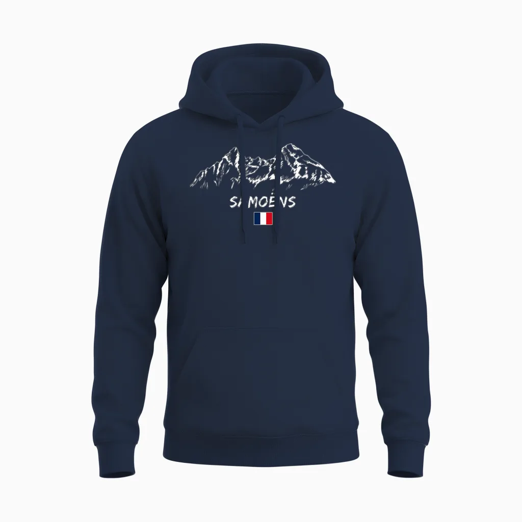 Panoramique De Montagne Apres-Ski Samoëns Unisex Hoodie in Navy