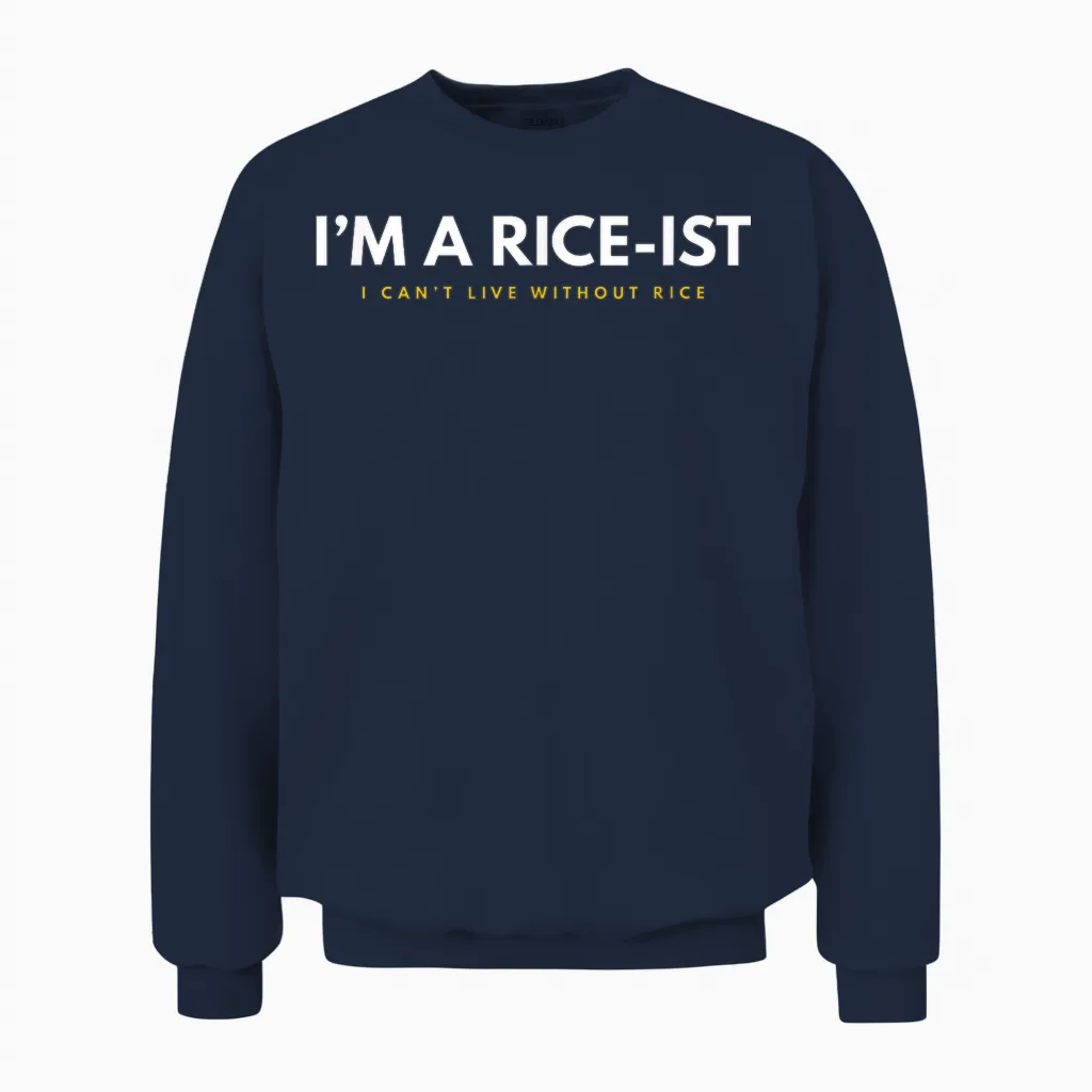 I'm a Rice-Ist Rice Funny Filipino T-Shirt Small Unisex Sweatshirt in Navy