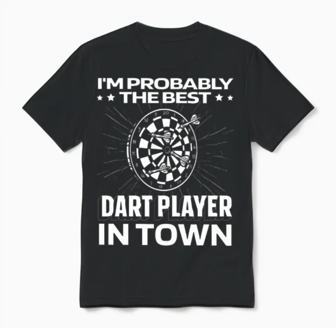 Darting Darts Funny Unisex T-Shirt in Black