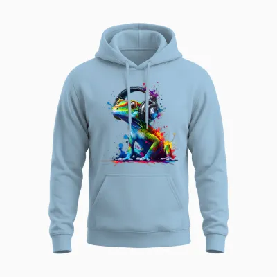 Bunte Splash-Art-Geckos. Eidechsen-Gecko-Liebhaber. Unisex Hoodie - Light Blue