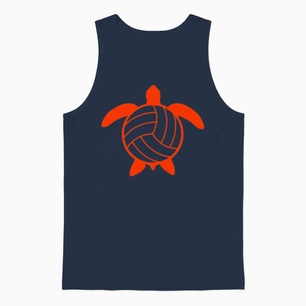 Water Turtle Volleyball Sport Hobby Volley Logo Unisex Tank Top in Navy