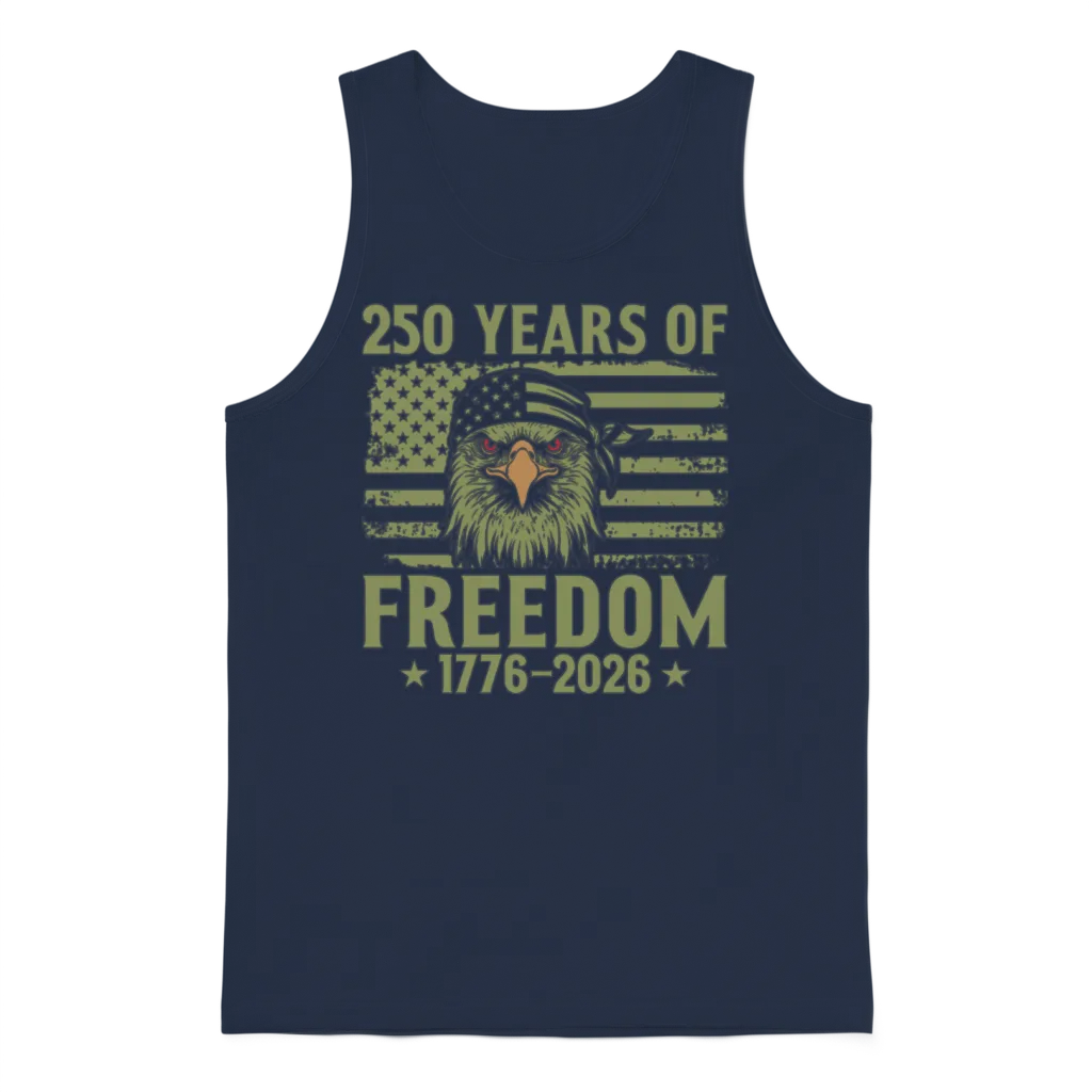 250 Years America Anniversary, Independence Day Unisex Tank Top - Navy