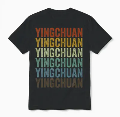 Yingchuan China Retro Vintage Unisex T-Shirt - Black