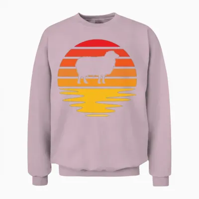 Sheep Retro Unisex Sweatshirt - Light Pink