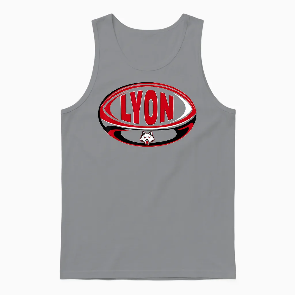 Rugby Lou Edition Supporter Man Woman Child T-Shirt, Black, S Unisex Tank Top in Sport Grey