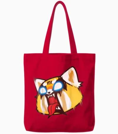 Aggretsuko Screaming Rage Tote Bags - Red