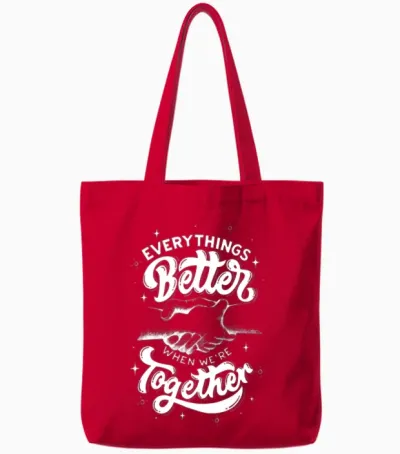 Couples | Teamwork Tote Bags - Red